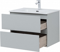 Aquanet Мебель для ванной Алвита New 70 2 ящика подвесная серая матовая – фотография-7